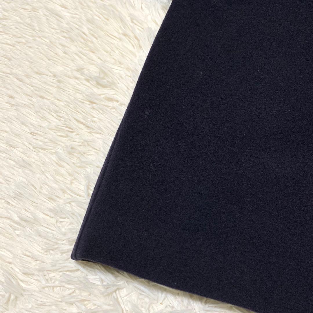 美品　バーバリーズ　金ボタン　カシミヤ混　ダブルチェスターコート　ネイビー