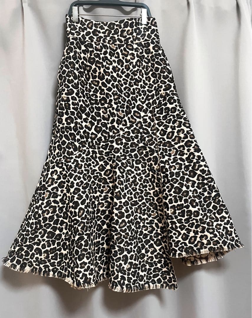 HARE レオパード柄ジャガード刺繍変形フレアロングスカート ヒョウ柄 y2k