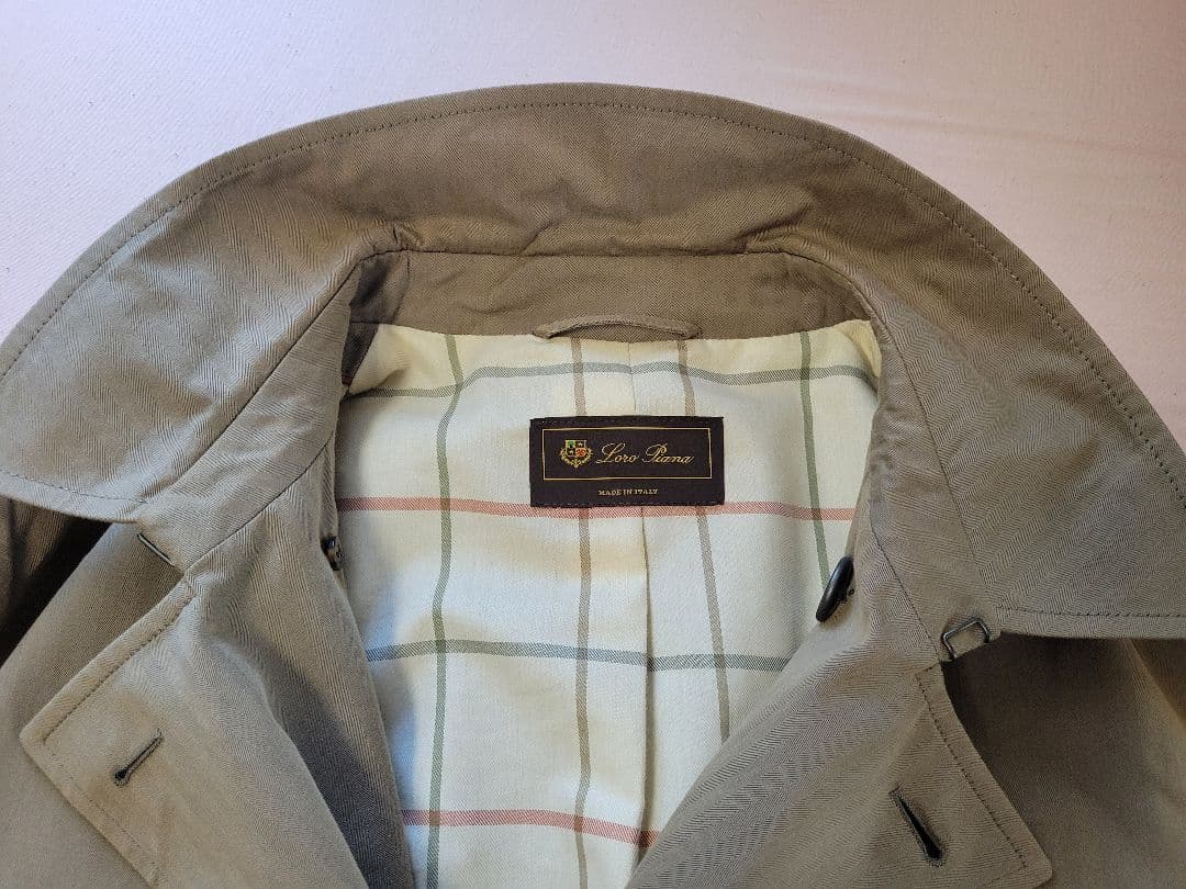 Loro Piana ロロピアーナ カーキヘリンボーン トレンチコート 46/M