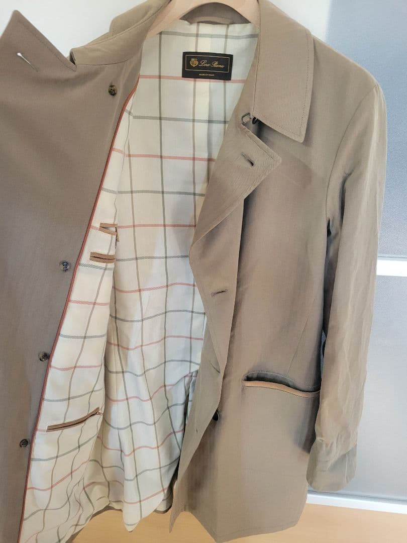 Loro Piana ロロピアーナ カーキヘリンボーン トレンチコート 46/M