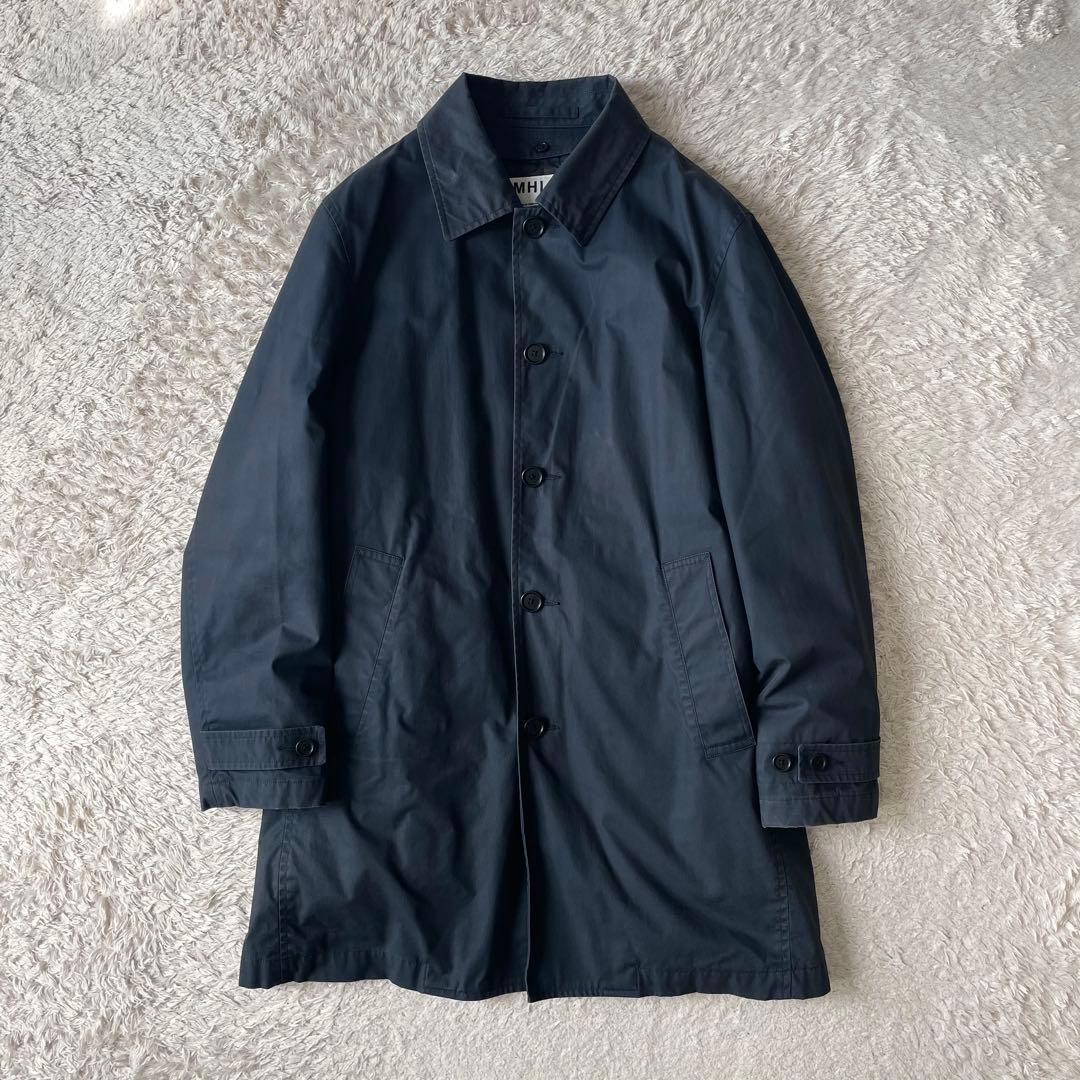 エムエイチエル MHL ダウンライナー付きステンカラーコート L 紺