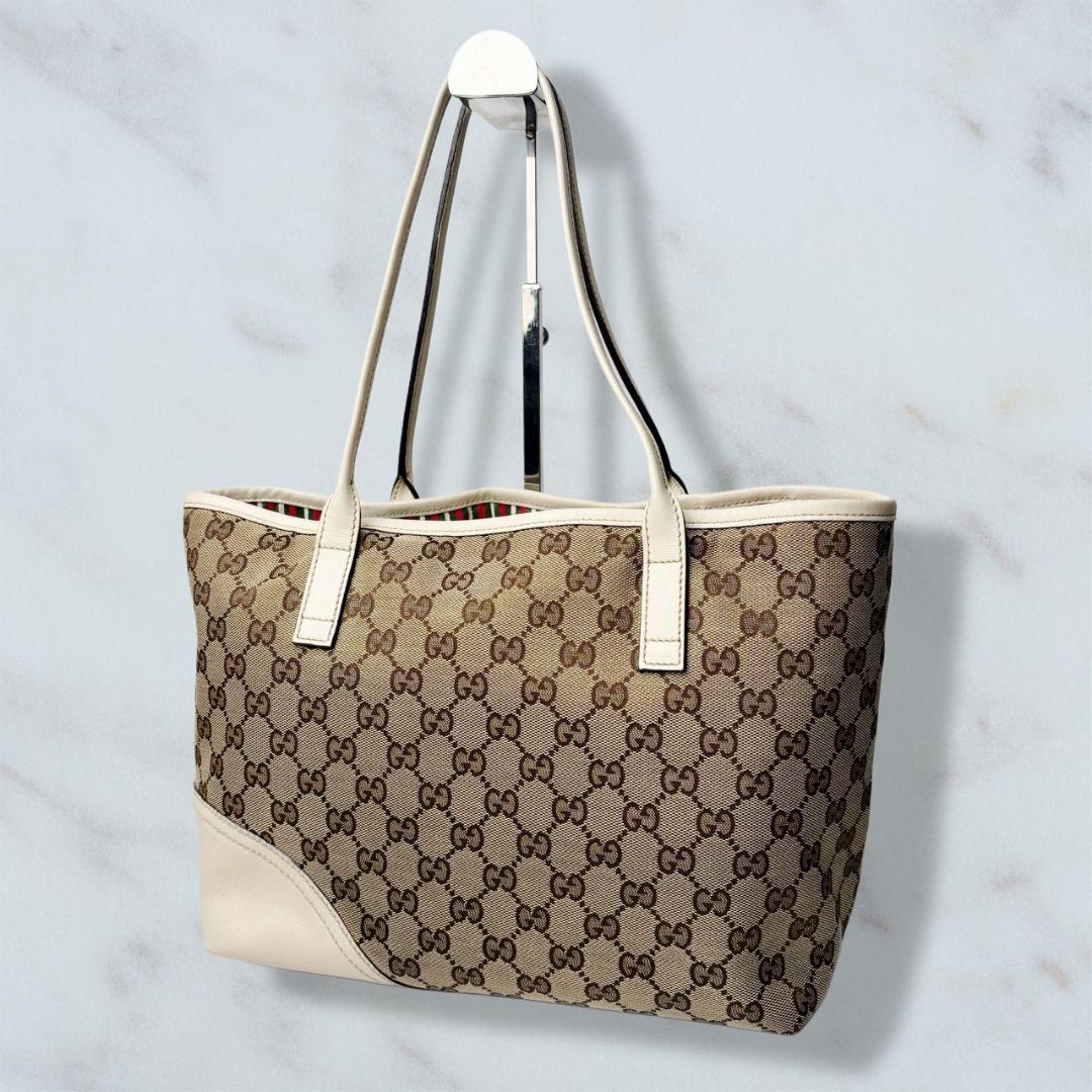 061 美品 GUCCI トートバッグ ハンドバッグ 肩掛け GG柄 e2