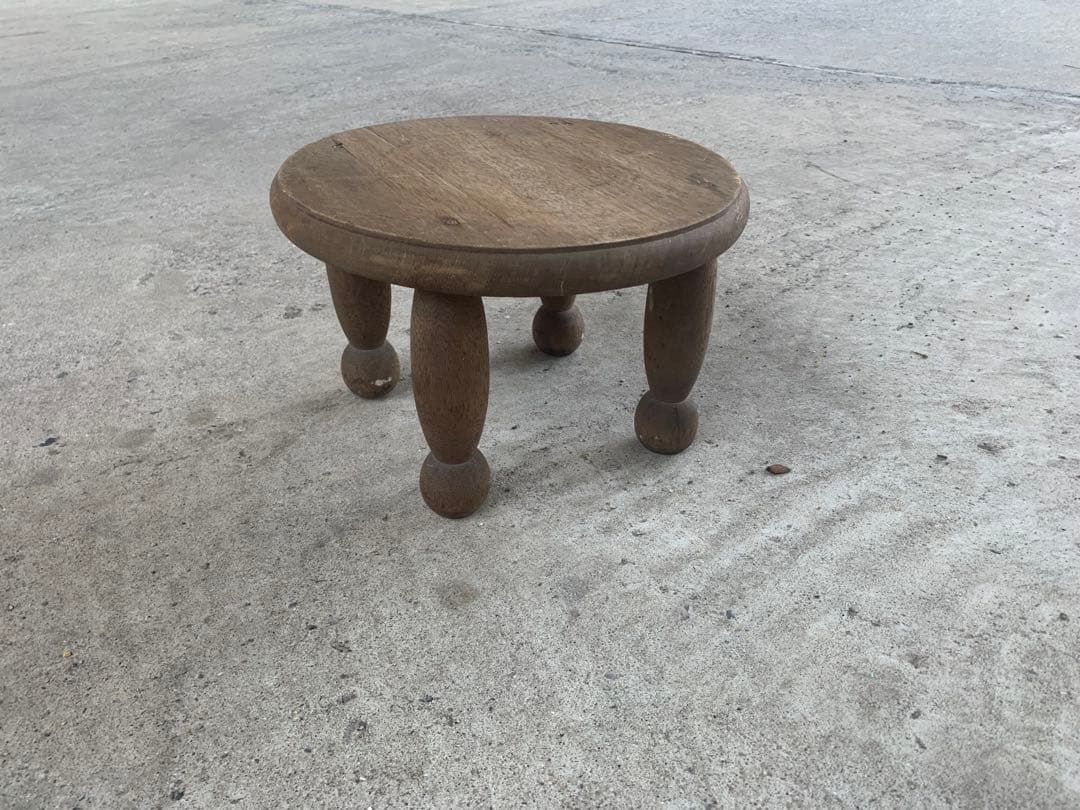 フランス アンティーク ワーク ロースツール 古道具 丸椅子 ラウンドチェア