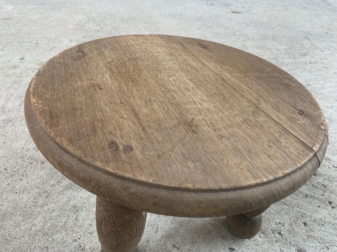 フランス アンティーク ワーク ロースツール 古道具 丸椅子 ラウンドチェア