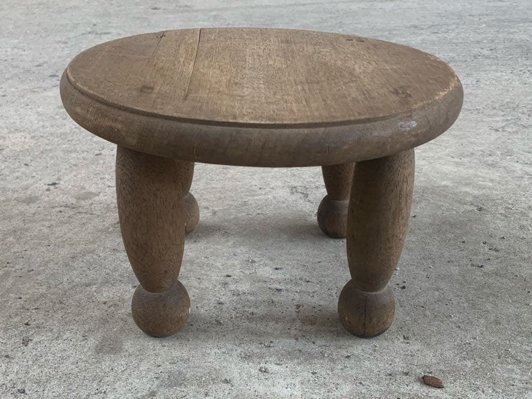 フランス アンティーク ワーク ロースツール 古道具 丸椅子 ラウンドチェア