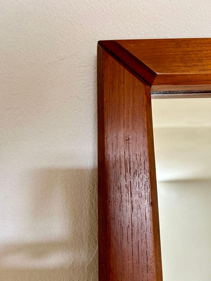 1950年代 ヨーロッパ アンティーク 姿見 木製 スタンドミラー 長方形