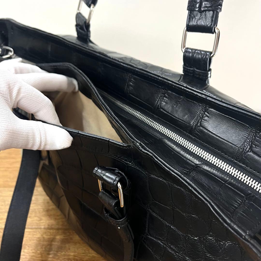 新品 JRA 定60万 特大サイズ クロコダイル ニロティカス 2wayバッグ