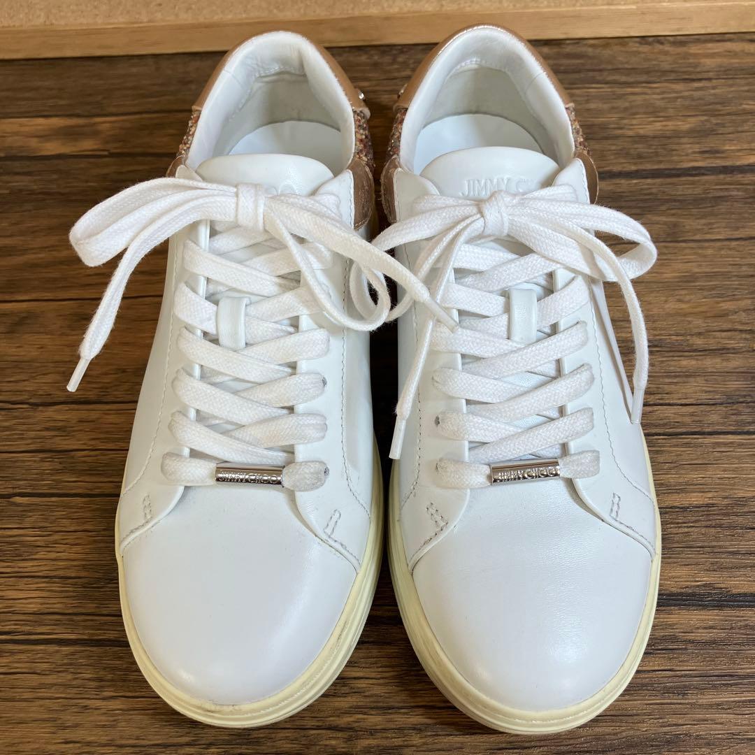 （K26071）★美品★ジミーチュウ スパンコール スニーカー 37（約24㎝）