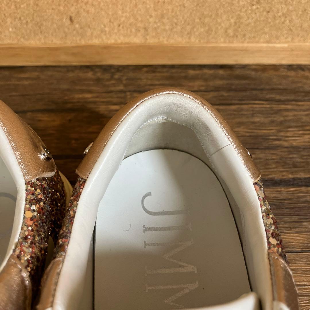 （K26071）★美品★ジミーチュウ スパンコール スニーカー 37（約24㎝）