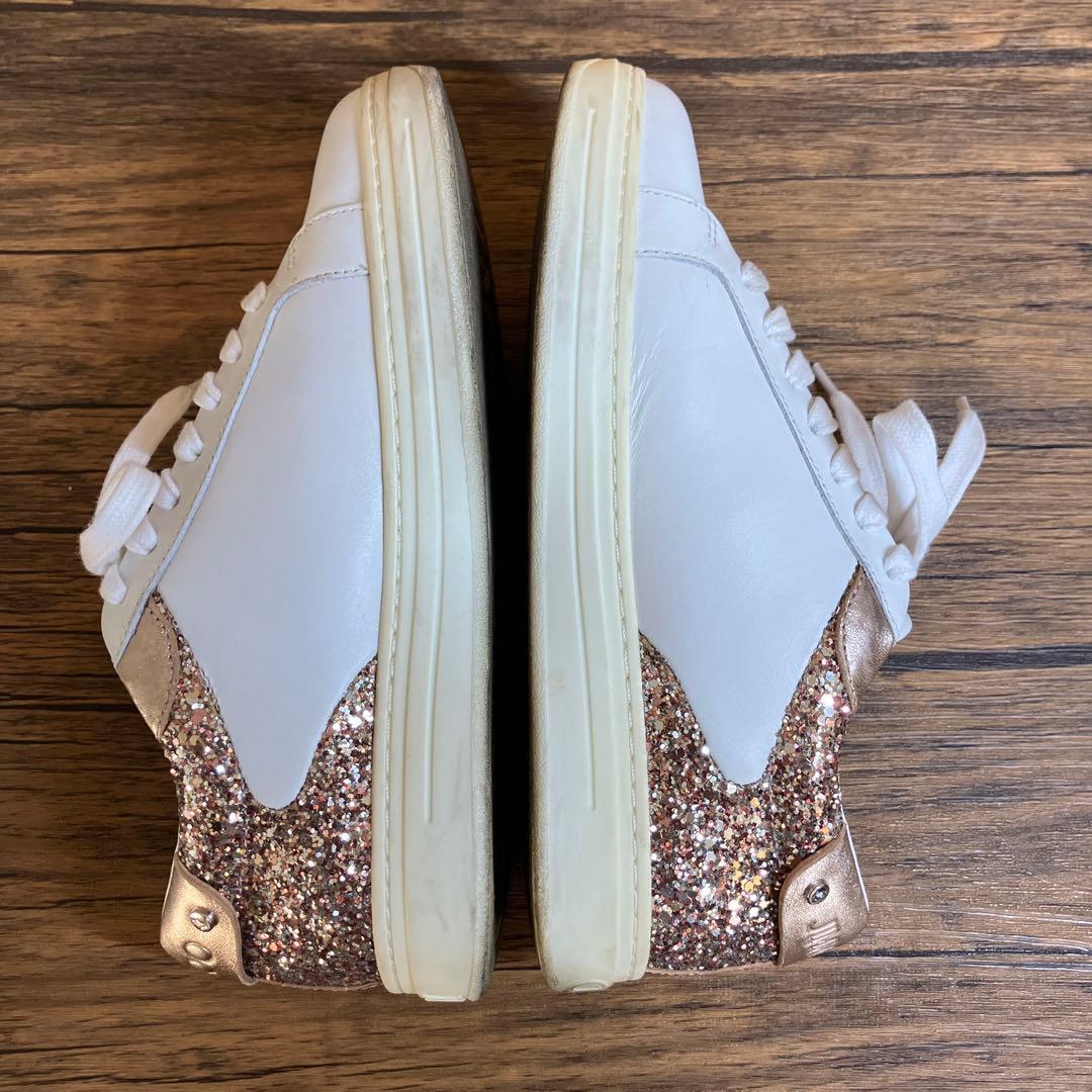 （K26071）★美品★ジミーチュウ スパンコール スニーカー 37（約24㎝）