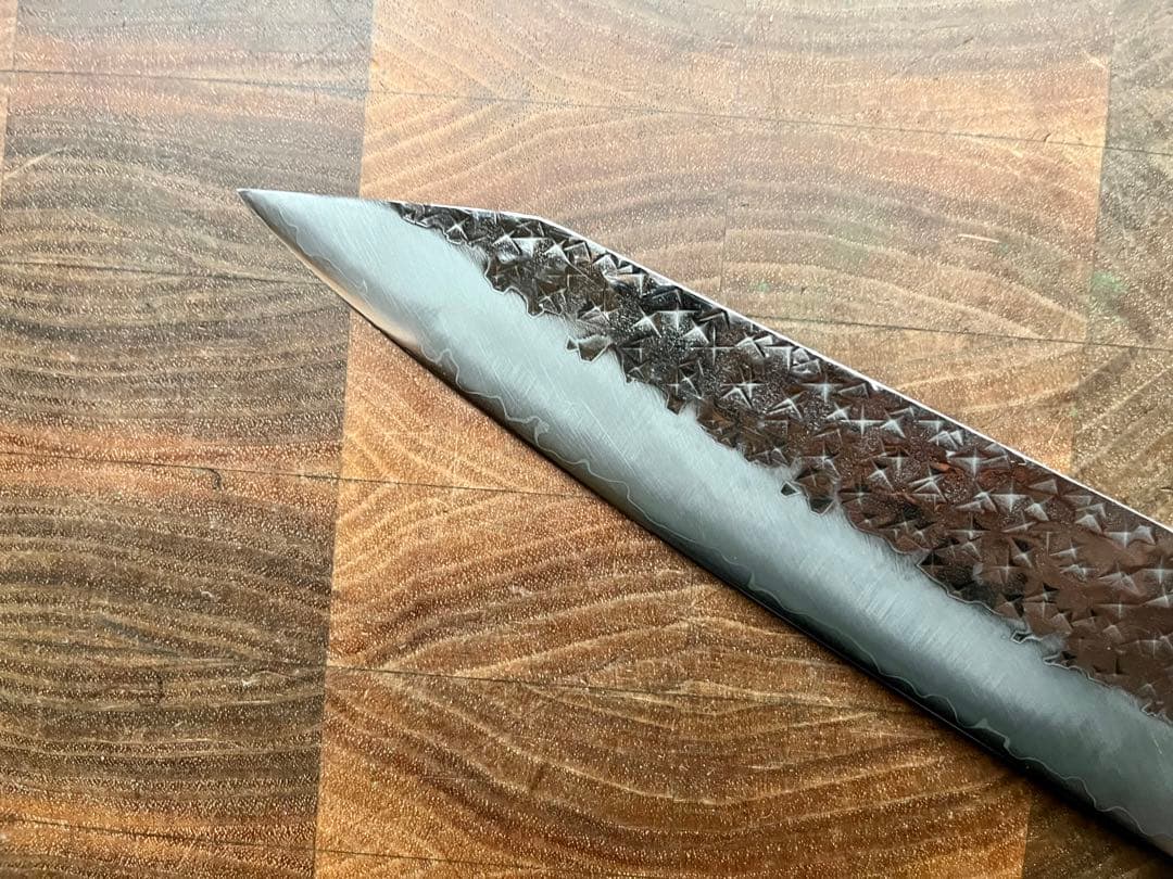 黒崎 優 閃光 鋭　ハイス　SG2 鎚目 牛刀　包丁 180mm 黒アクリル柄