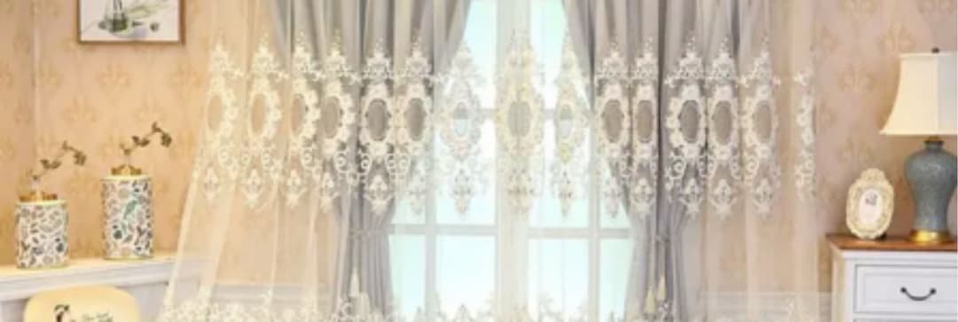 二層一体カーテン　 遮光カーテン　レーズカーテン