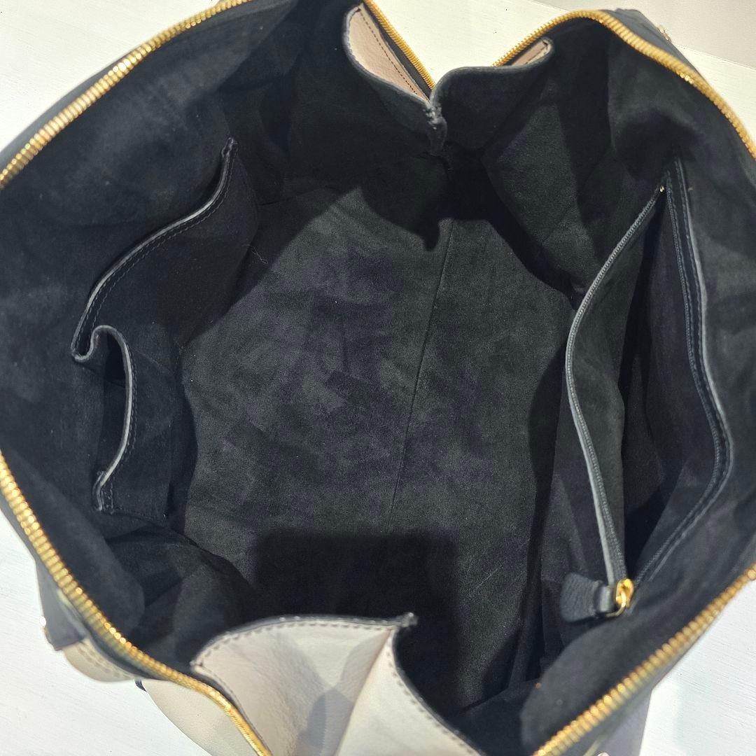 エンポリオアルマーニ ボストンバッグ レザー スタッズ バイカラー