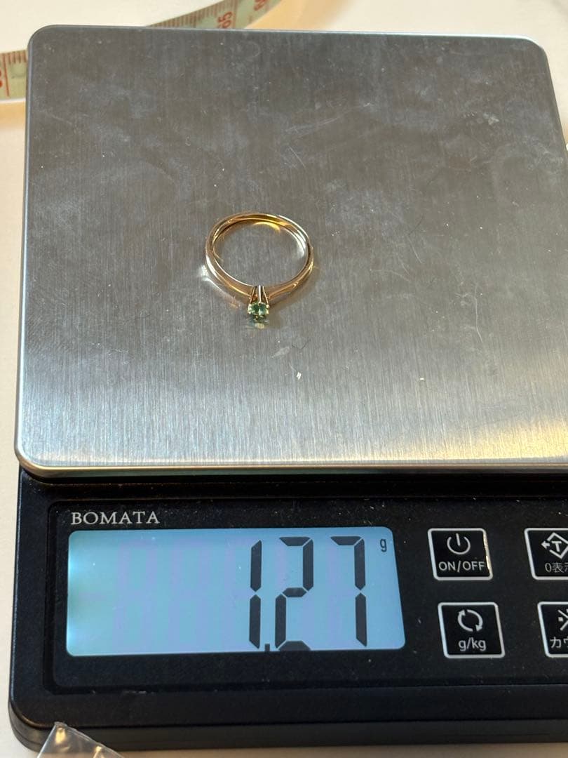 ヴィンテージ　天然エメラルド　k10 リング