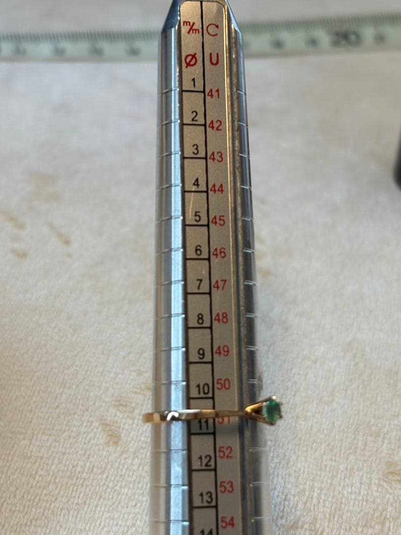 ヴィンテージ　天然エメラルド　k10 リング