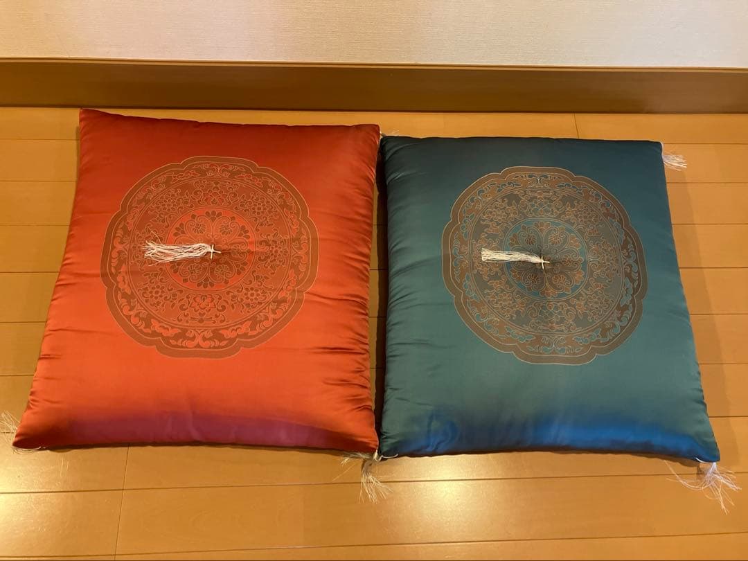 正絹　夫婦座布団