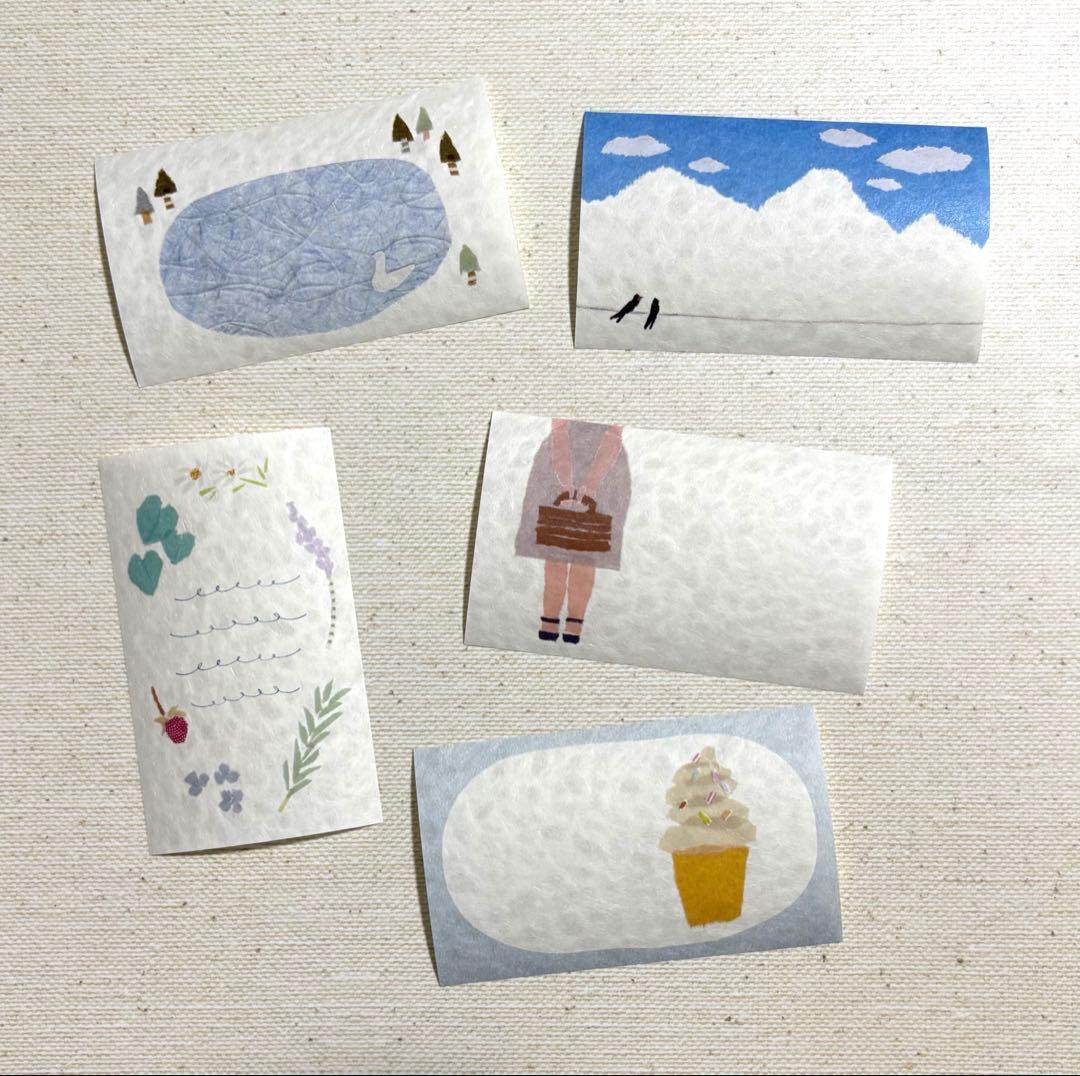 田村美紀さん　美濃和紙一筆箋100枚入　no.1、no.2 手紙社メモ2種類