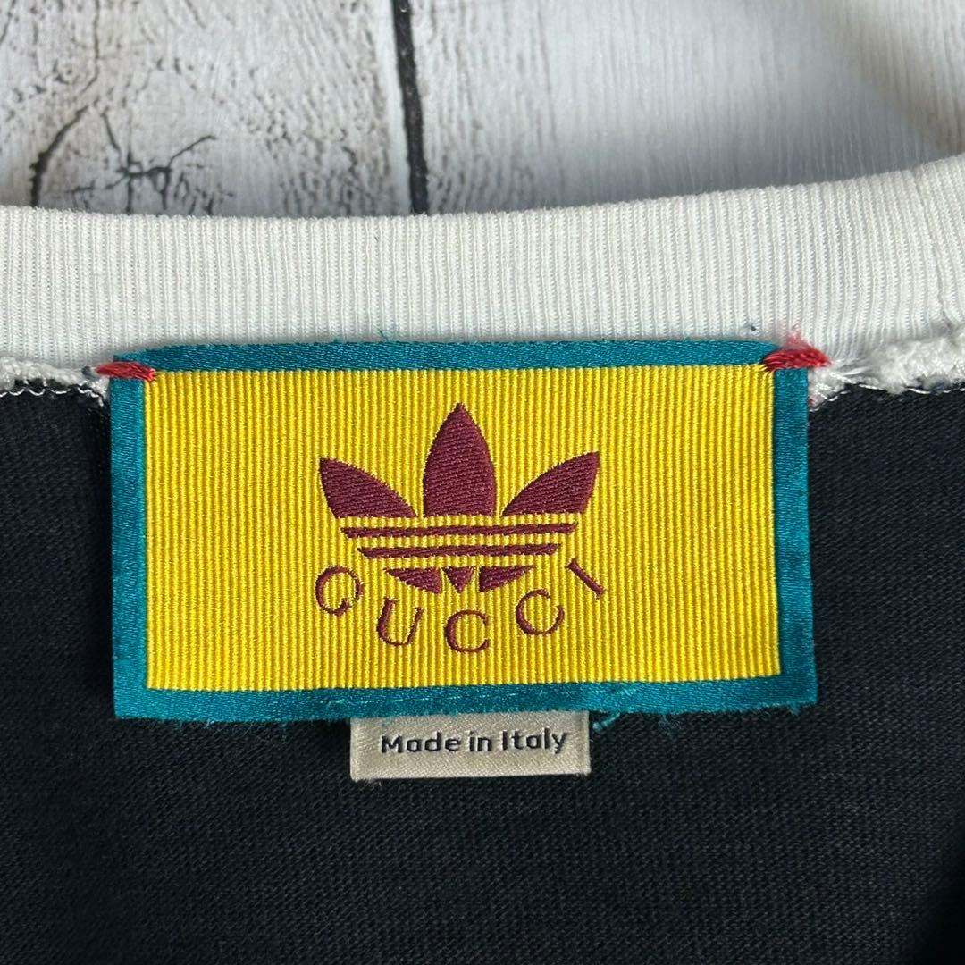 6088【人気コラボ】グッチ×アディダス‪☆袖ライン入りロンT 長袖カットソー