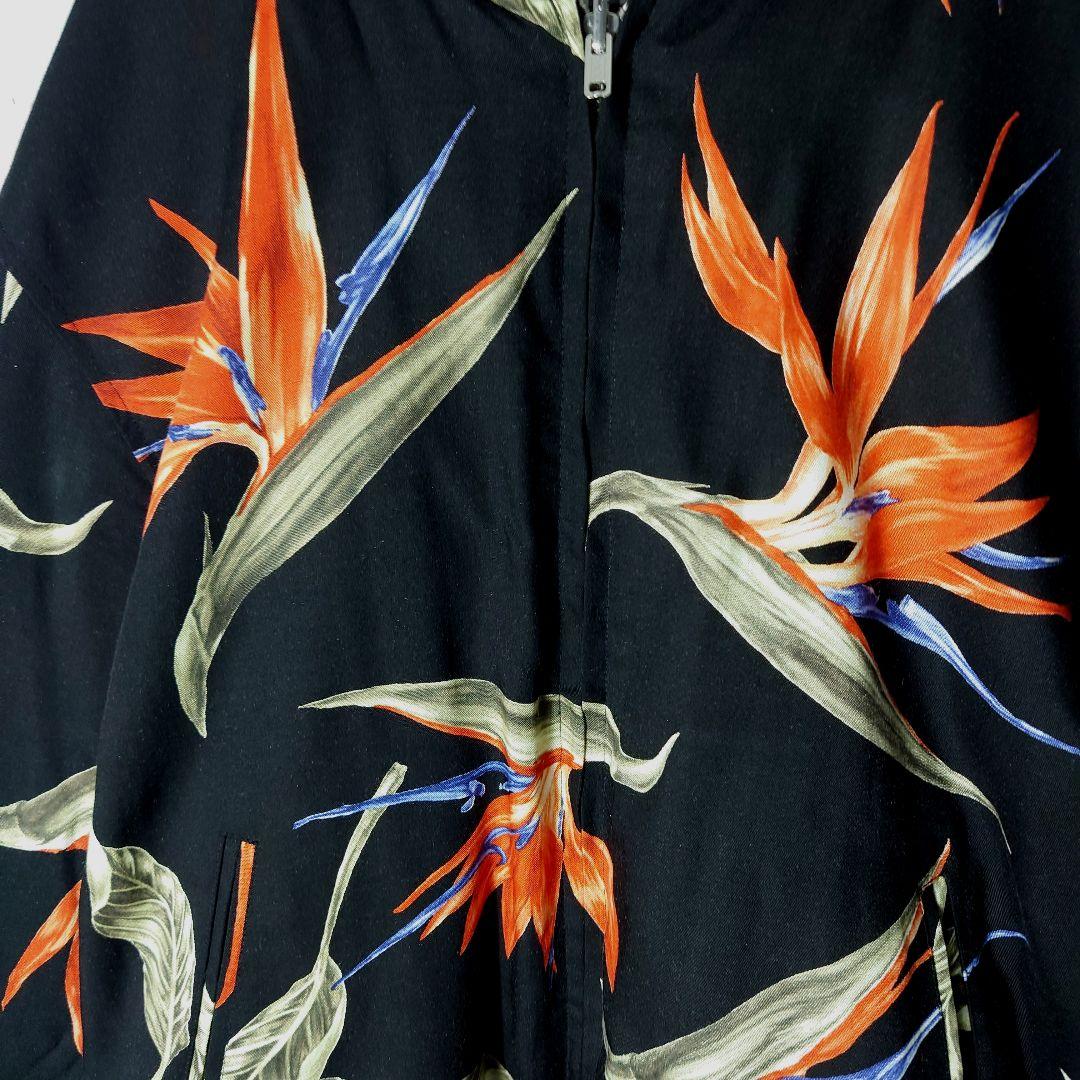 【リバーシブル】ワコマリア　ボタニカル　ギンガムチェック　ブルゾン　極楽鳥