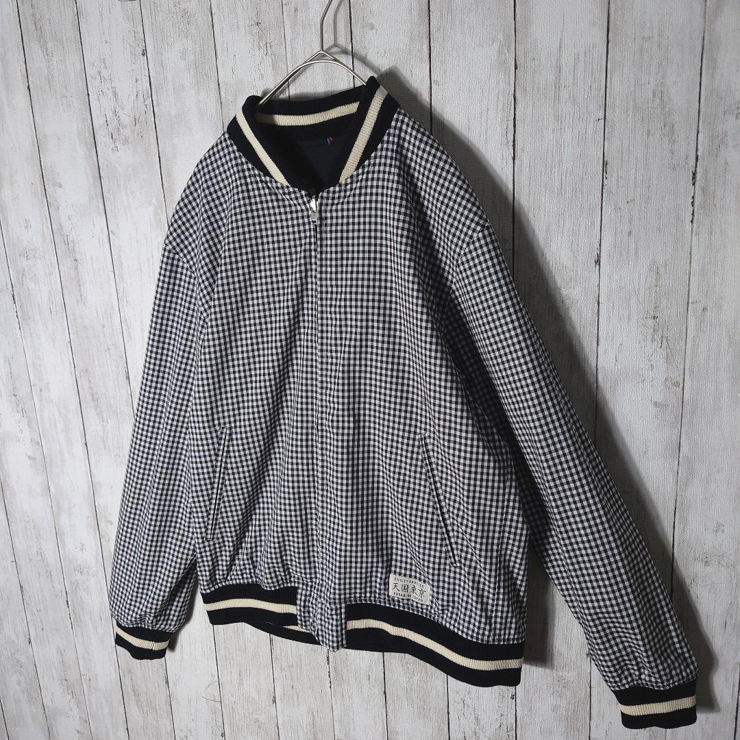 【リバーシブル】ワコマリア　ボタニカル　ギンガムチェック　ブルゾン　極楽鳥