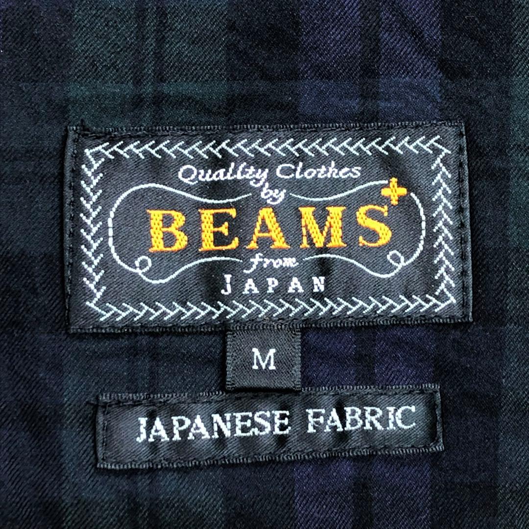 美品⭐ビームスプラス ステンカラーコート チェック Mサイズ ロング丈