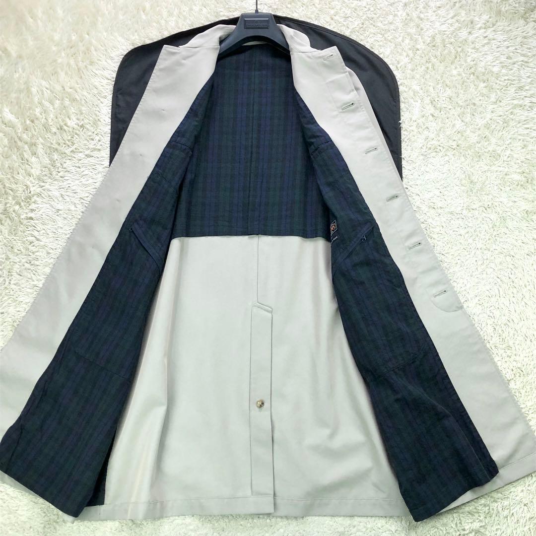 美品⭐ビームスプラス ステンカラーコート チェック Mサイズ ロング丈