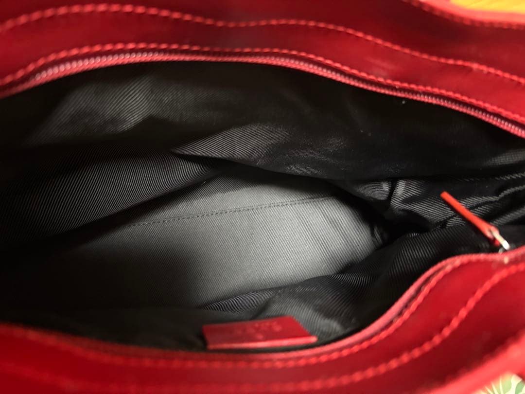 GUCCI グッチ GGキャンバス レザー トートバッグ 赤　002 1119