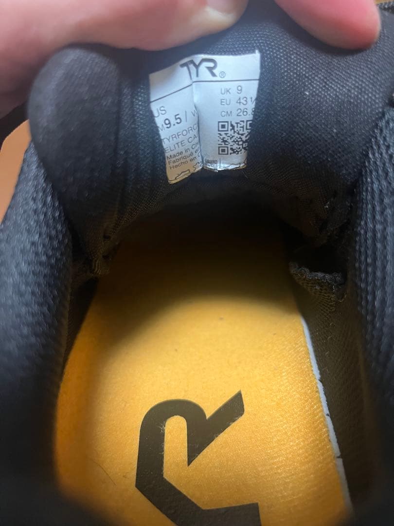 TYR リフティングシューズ ブラック/ゴールド US M9.5