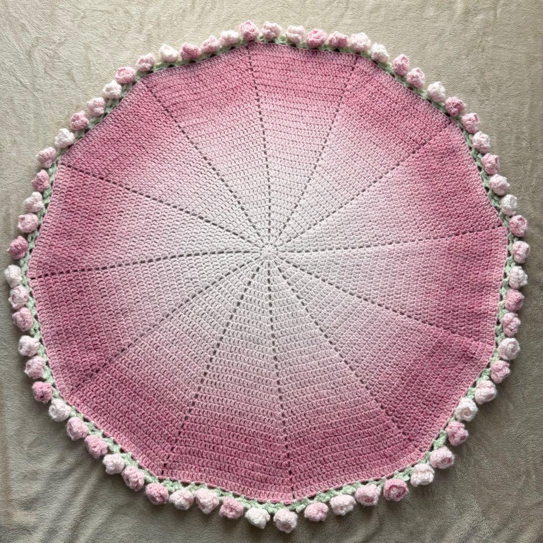 バラ 花束ブランケット 100cm ベビーピンク グラデーション ハンドメイド