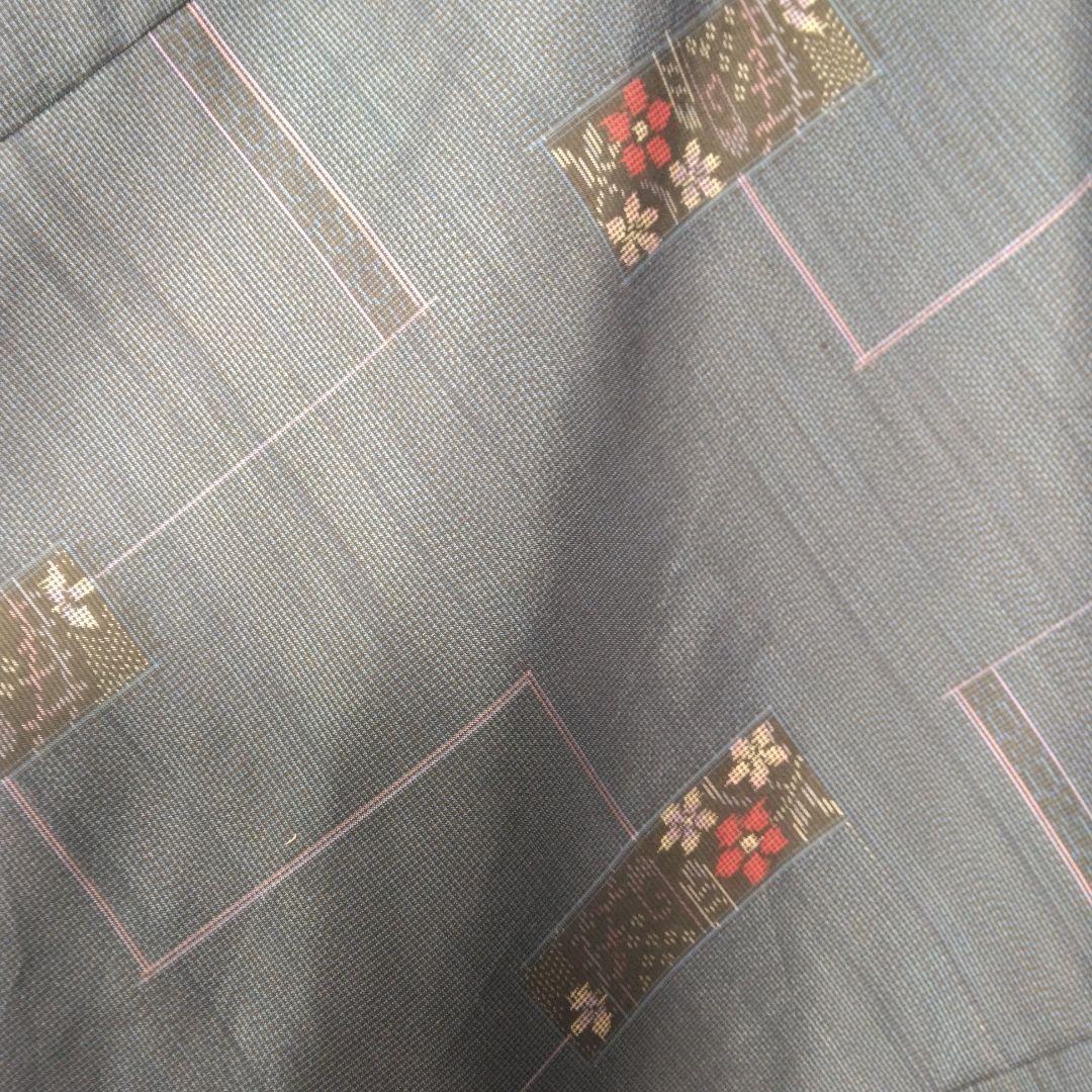 大島紬解き生地から、バイアス仕立てロングフレアーワンピース　　Ｓ寸