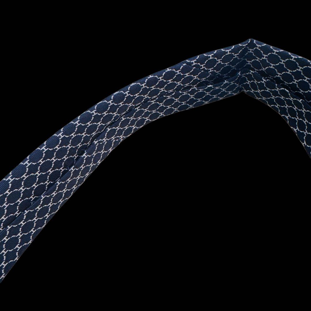 HERMES エルメス ネクタイ ネイビー ファソネ ジャガード