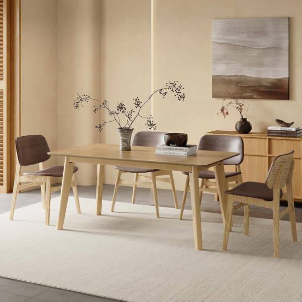 ダイニングテーブル ナチュラルウッド 120×80cm 4人用 簡単組立