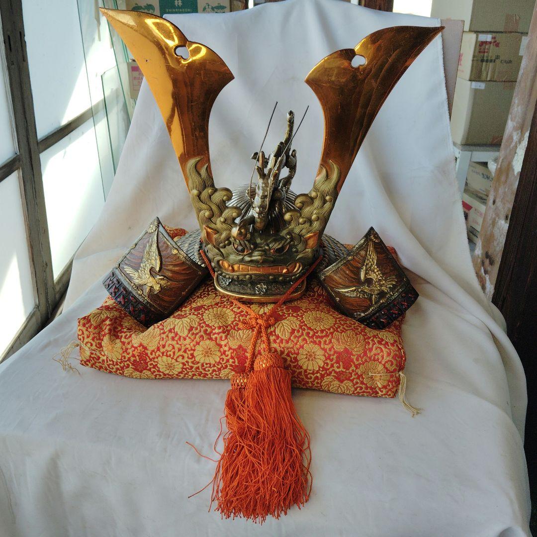 源氏大獅噛兜 理実 カブト 兜飾り 五月人形 和飾り 美術工芸 端午の節句