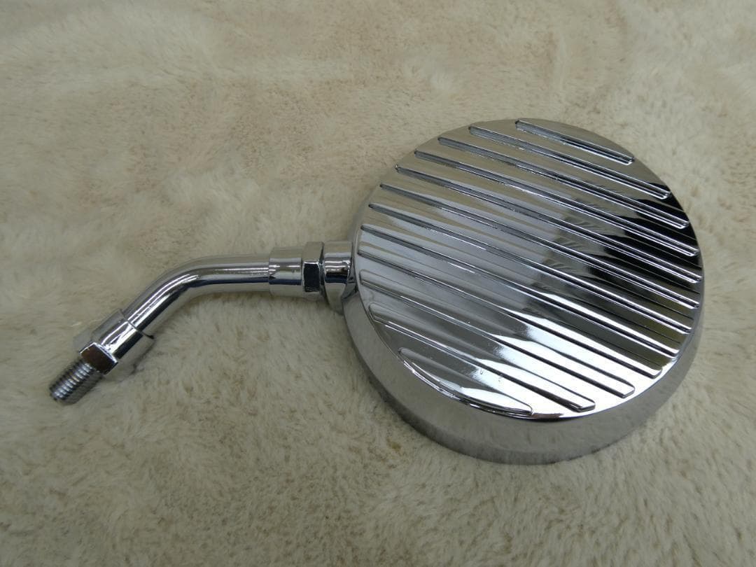 全フィン　ミラー　ショート　メッキ/左右 正ネジ10ミリ