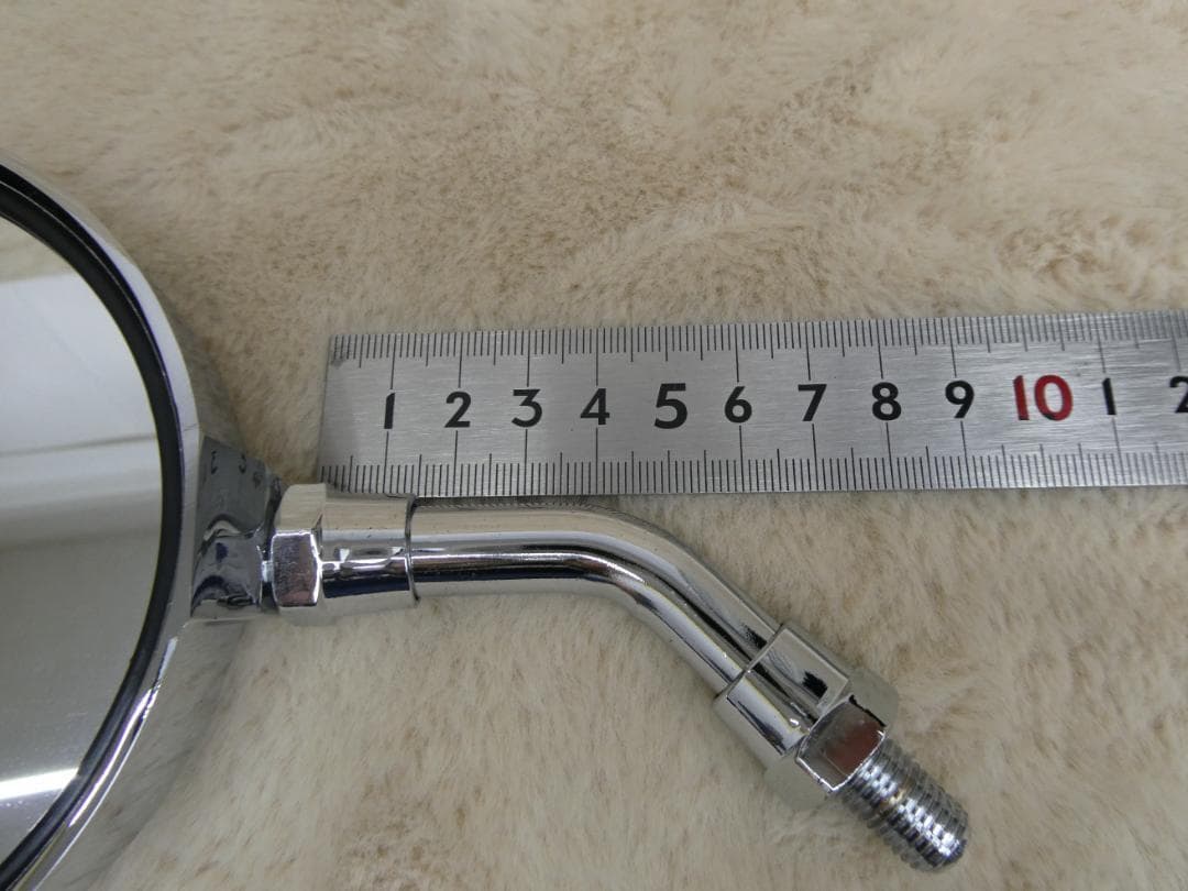 全フィン　ミラー　ショート　メッキ/左右 正ネジ10ミリ