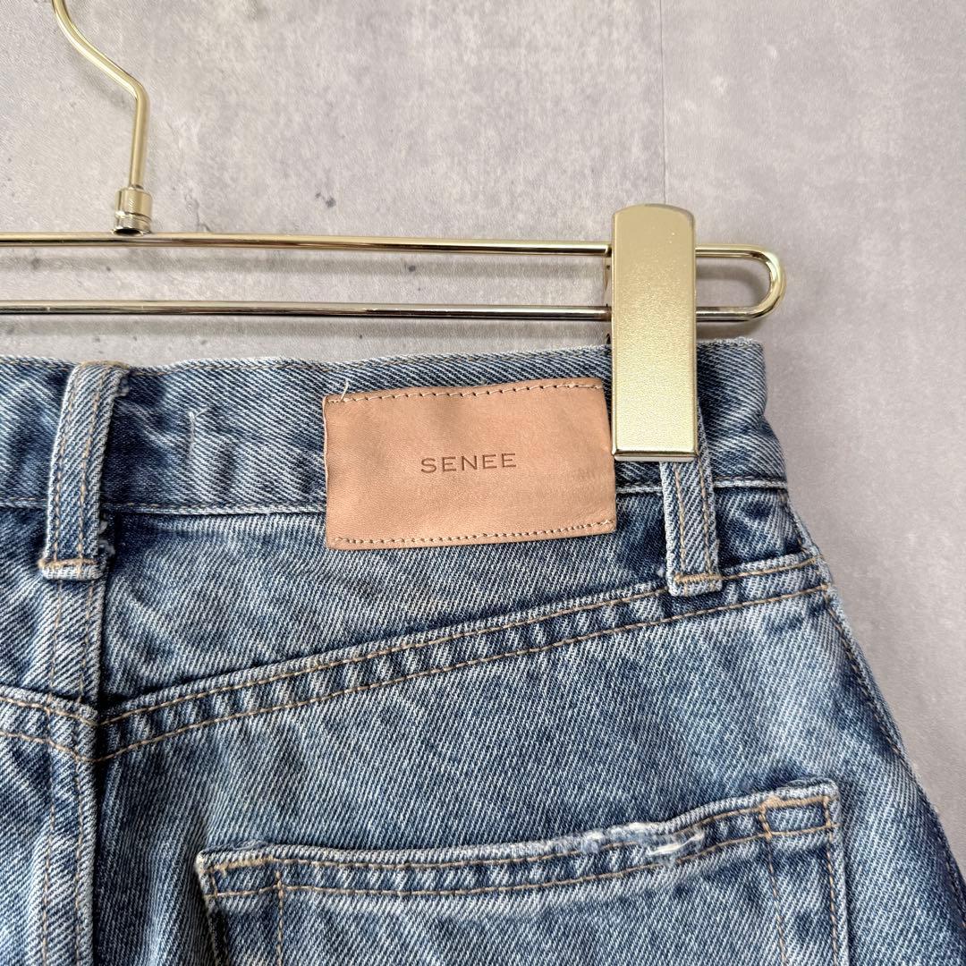 SENEE セニー ワイドデニムパンツ ダメージ ユーズド加工 サイズ S