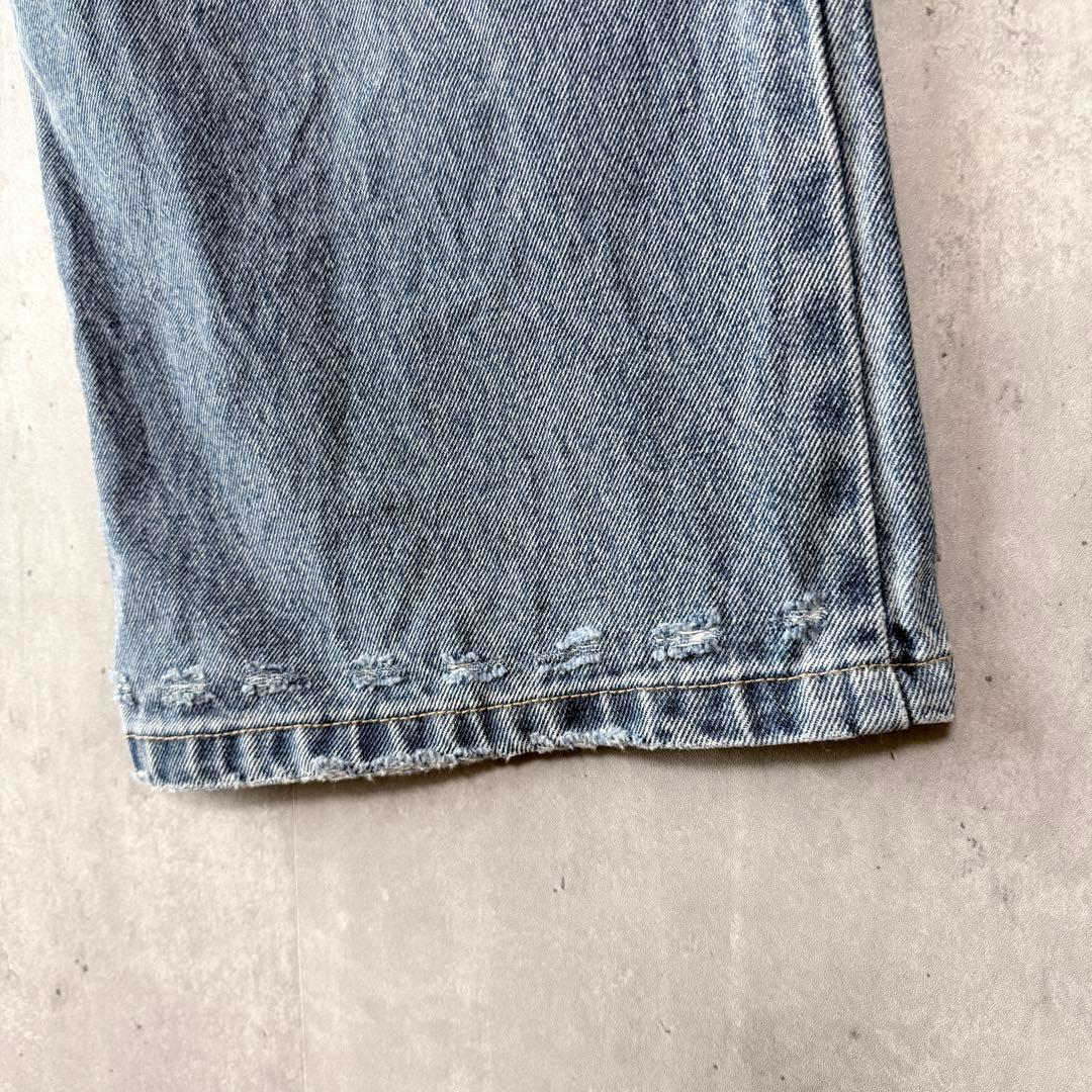 SENEE セニー ワイドデニムパンツ ダメージ ユーズド加工 サイズ S