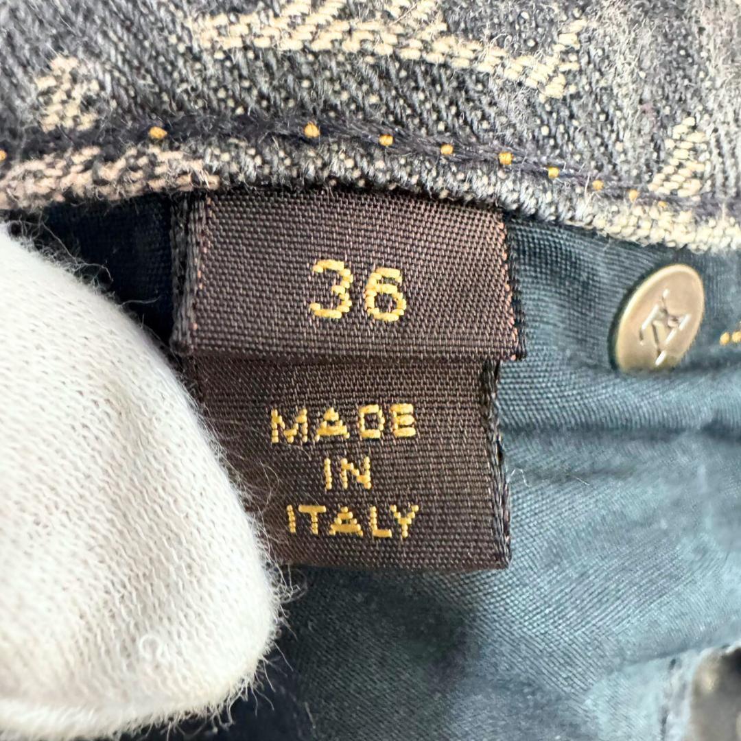 rina ヴィトン モノグラム ジャガード デニム パンツ 36 ジーンズ