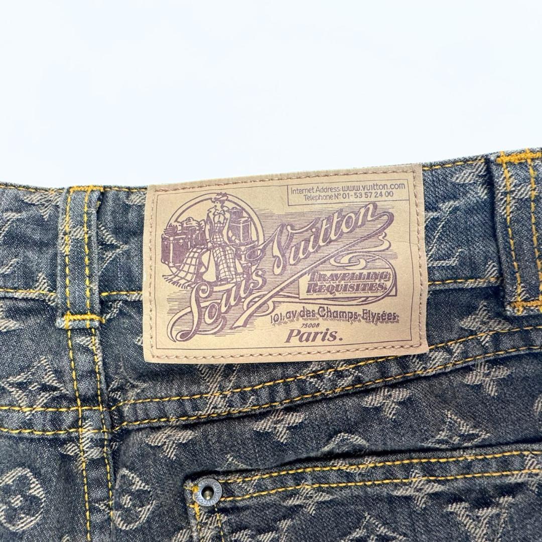 rina ヴィトン モノグラム ジャガード デニム パンツ 36 ジーンズ