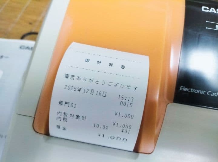 カシオレジスター　TE-M80　中古品　人気機種感熱紙　送料無料　001121