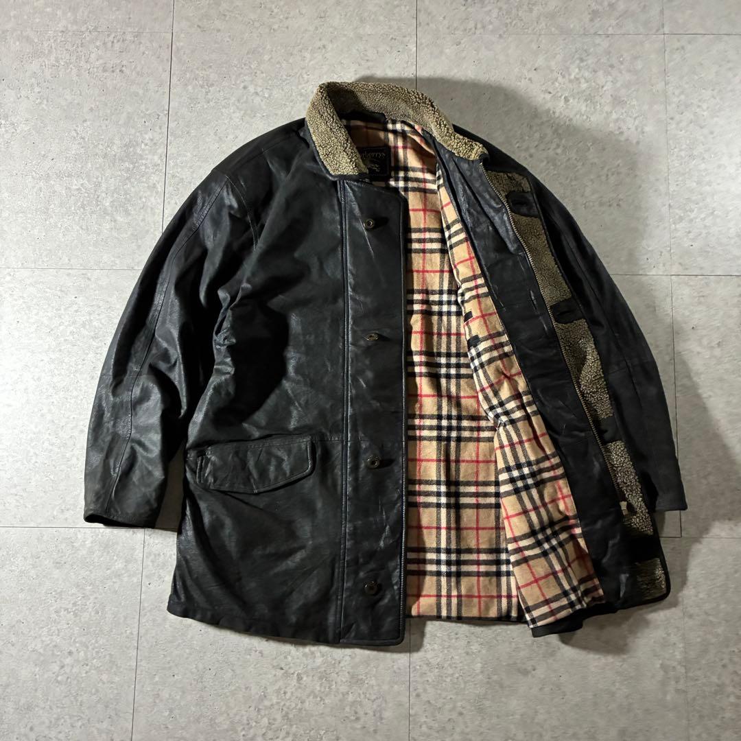 rjonjionさま専用　極美品80s90s Burberrysゴートレザー