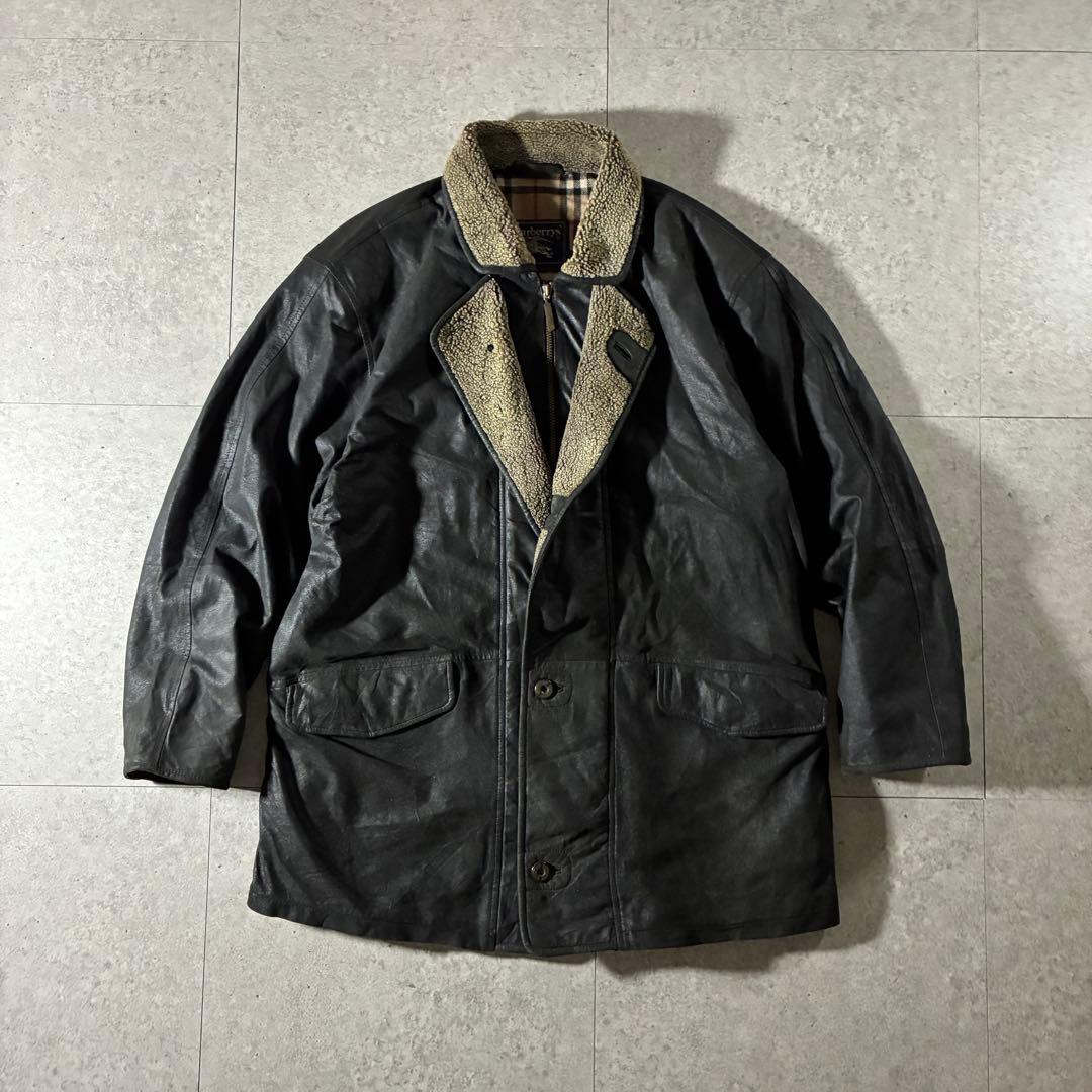 rjonjionさま専用　極美品80s90s Burberrysゴートレザー