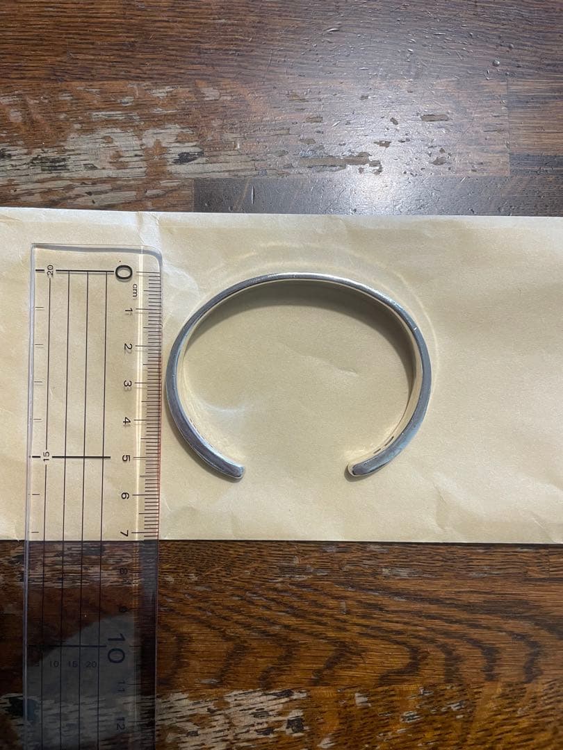 『みーちゃん』市松笹型シルバーバングル 布袋付き