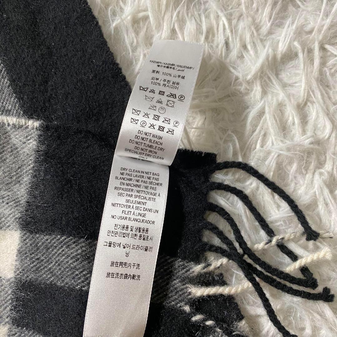 【美品】バーバリー　現行　マフラー　ノバチェック　カシミヤ100%　白タグ