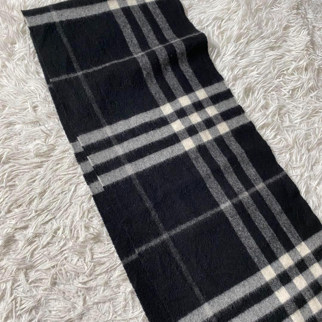 【美品】バーバリー　現行　マフラー　ノバチェック　カシミヤ100%　白タグ
