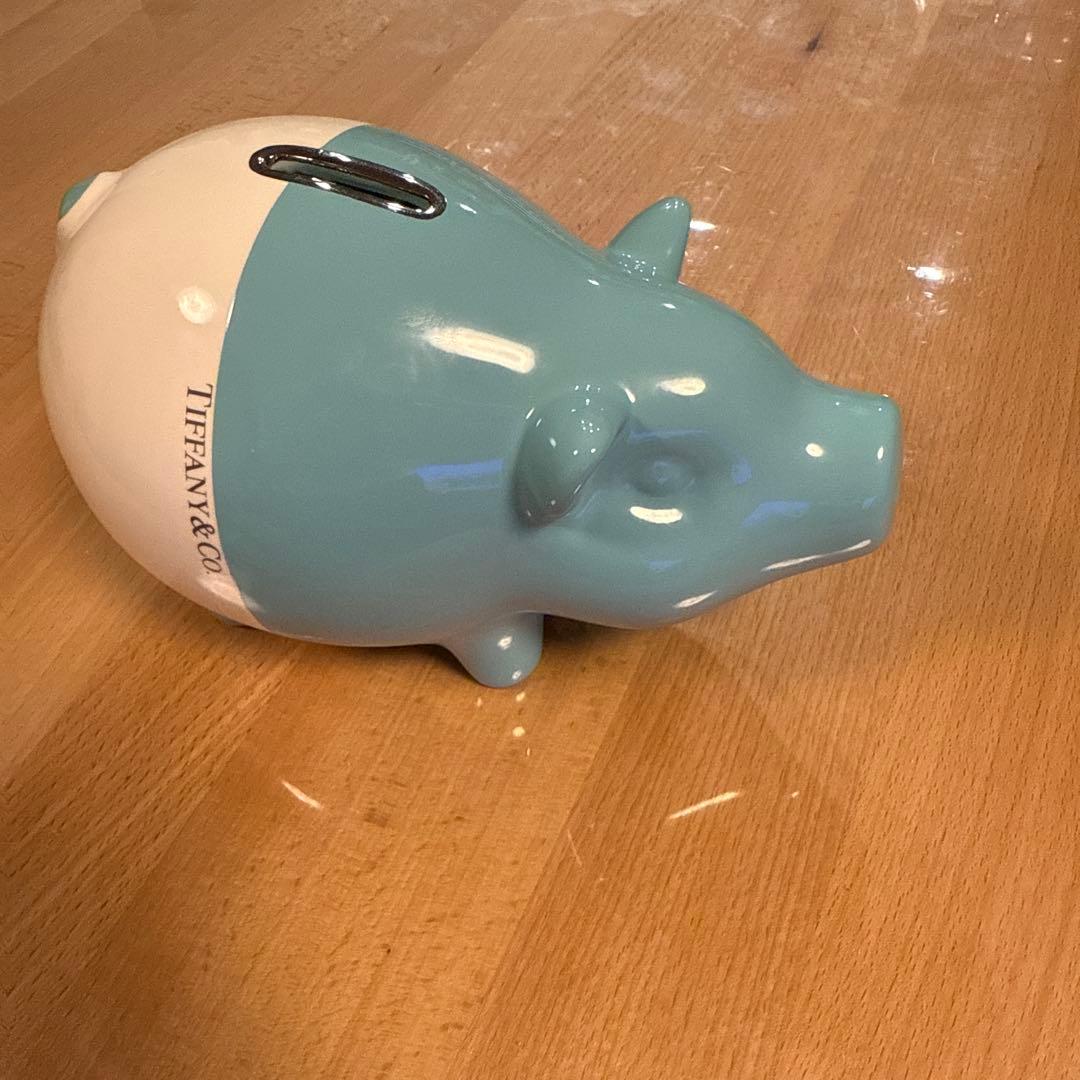 Tiffany & Co. 豚型貯金箱 ブルー/ホワイト