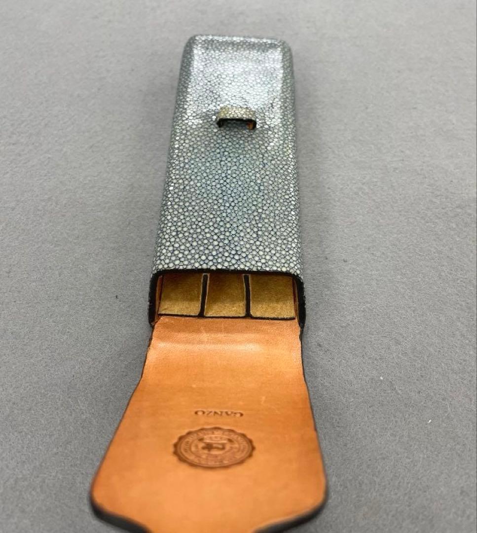 【希少素材•未使用】GANZO ガンゾ スティングレイ ガルーシャ　ペンケース