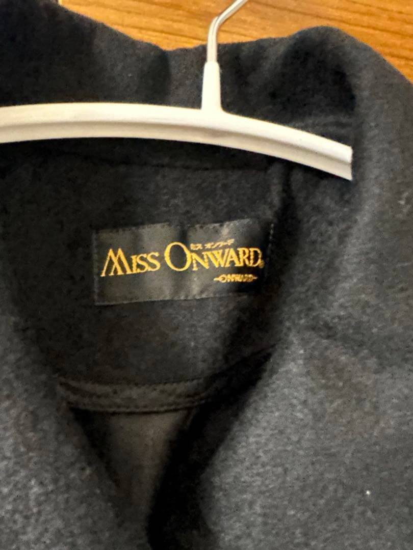 ミス　オンワード　カシミヤ100% ブラック　黒　ロングコート　比翼仕立て