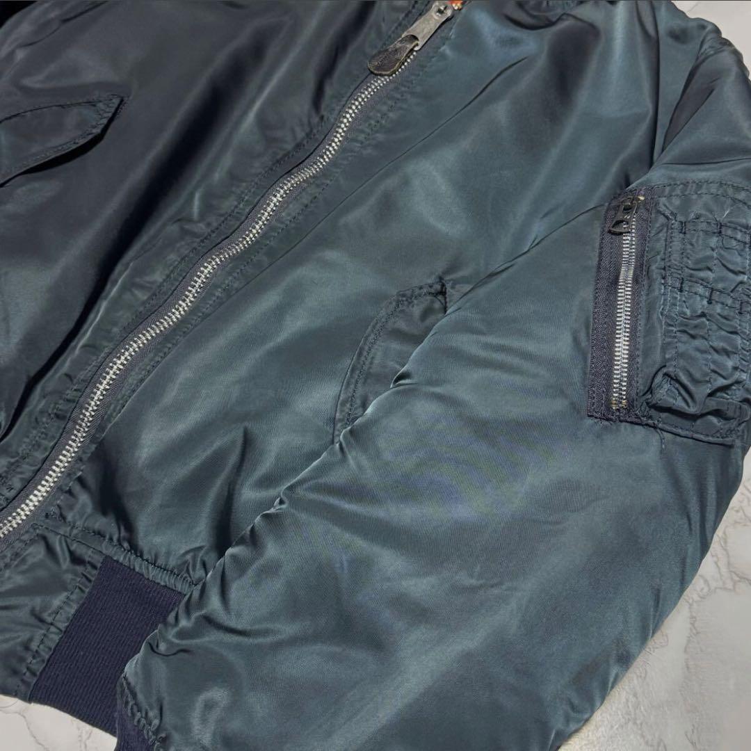 美品/旧タグ三本線【USA製】80s ALPHA ma1 　Mサイズ　ネイビー