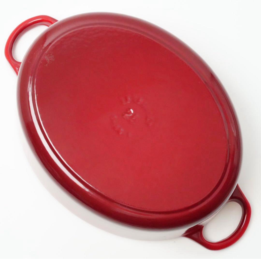 【美品】LE CREUSET　ココット オーバル チェリーレッド　25cm